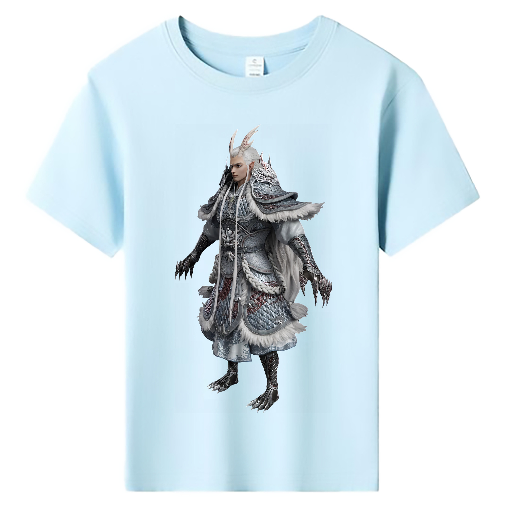 （画像用） Ne Zha 2 ナタ 魔童の大暴れ 綿100％キッズTシャツ（フロントプリント）